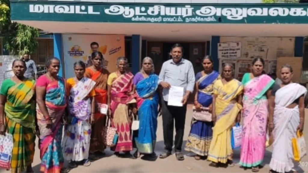 Samuga pothunala iyakkam complaint on water pipe disconnection in Aralvaimozhi residential area causing villagers distress